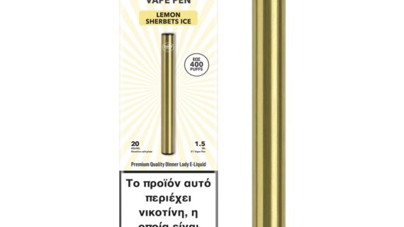 Dinner Lady Lemon Sherbets Ice Disposable Vape Pen 20Mg 1.5ml