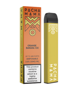 PachamamaDisposables 2ml Box and Device OrangeBananaIce 247x296 - Orange Banana Ice 20mg (Salt Nic) by Pacha Mama